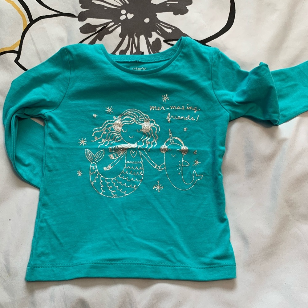 NWOT teal long sleeve T-shirt 18m